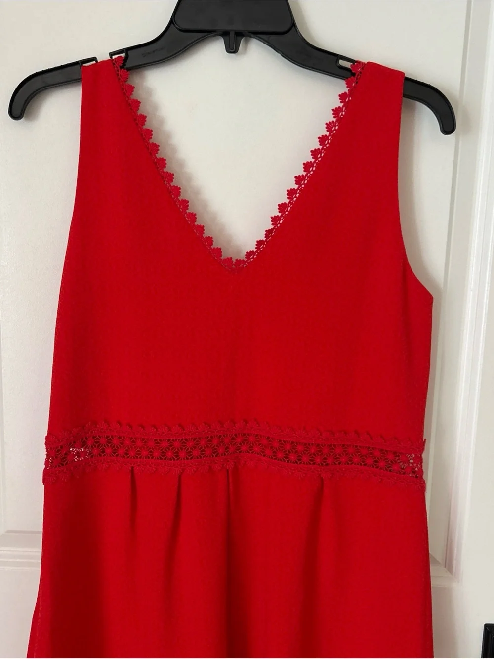 Sezane Daniela Coral-Red V-Neck Sleeveless Mini Dress